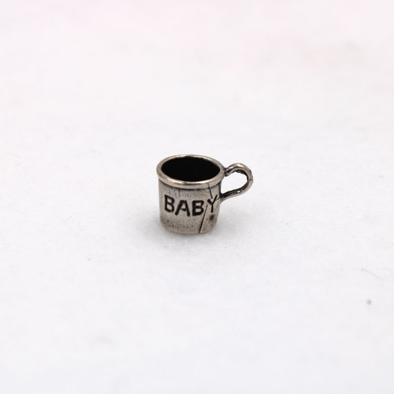 Baby Mug Cup Vintage Sterling Silver Charm FREE SH