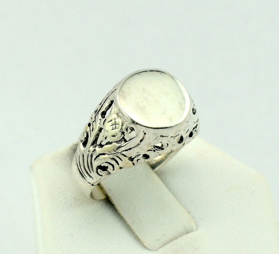 Vintage Decorative Solid Sterling Silver Signet R… - image 3