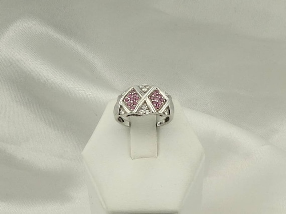 Dainty Rubies and Diamonds Set in a 14K White Gol… - image 1