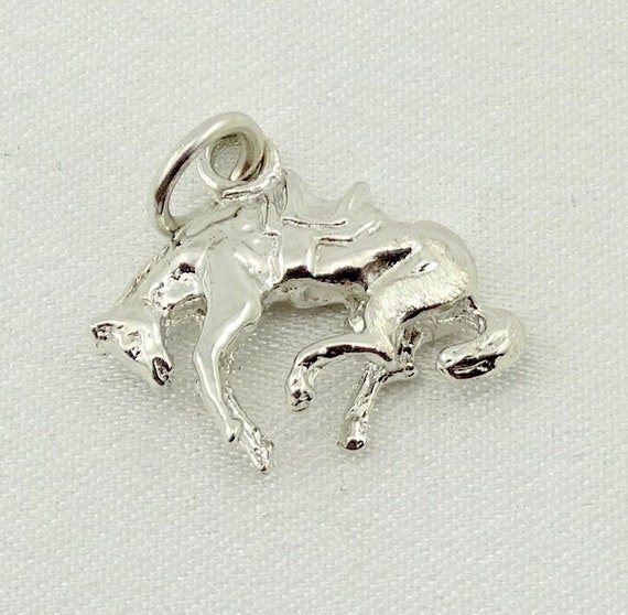Rodeo Horse Vintage Sterling Silver Charm FREE SH… - image 1