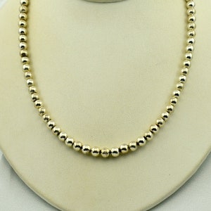 Beautiful 18 Inch Hand Made 6 mm Hollow Ball Bead Sterling Silver Necklace FREE SHIPPING! #18IN6-BN3
