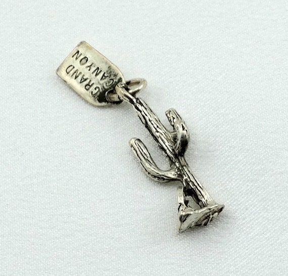 Cactus Vintage Solid Sterling Charm FREE SHIPPING… - image 2