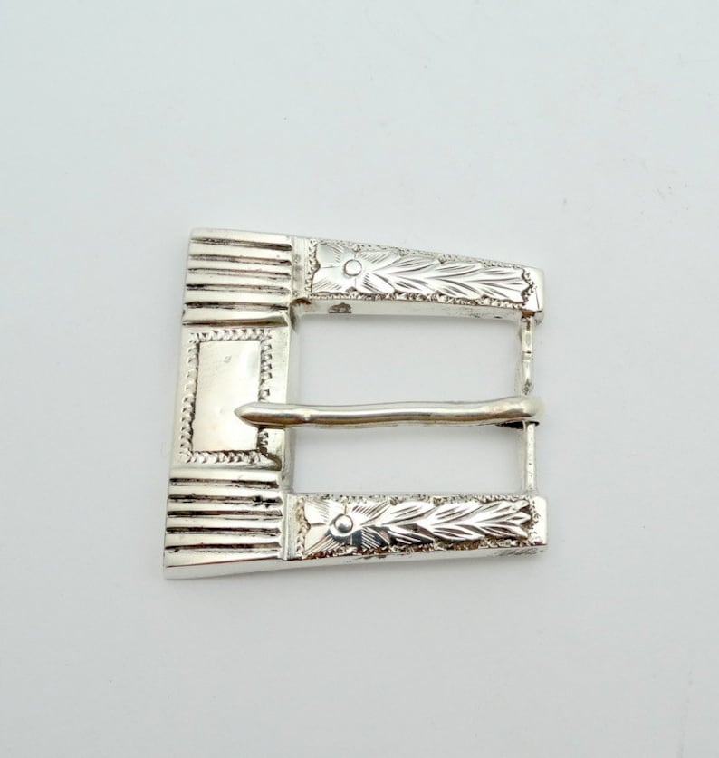 Fine Vintage Solid Sterling Silver Belt Buckle Set Includes Etsy