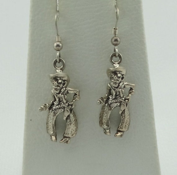 Whimsical Vintage Native American Navajo Cowboy Hat Boot Sterling Silver Tie Pin Whimsical Vintage Native American Navajo Cowboy Hat Boot Sterling Silver Tie Pin