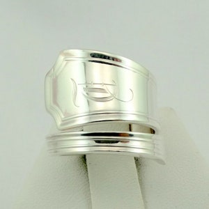 Engraved Initials &quot;L D&quot; Real Vintage Hand Made Sterling Silver Adjustable Size 5 3/4 Spoon Ring FREE SHIPPING! #LDS-B8-SPR1