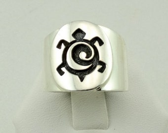 Unique Selina Weaver Hopi Hand Made Turtle Design in Sterling Silver Band Size 8 1/2 FREE SHIPPING! #WEAVER - NAR2