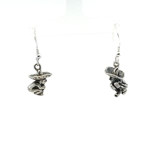 Unique Figure With Hat Sterling Silver Dangle Earrings FREE SHIPPING! #MANAN-ERG3