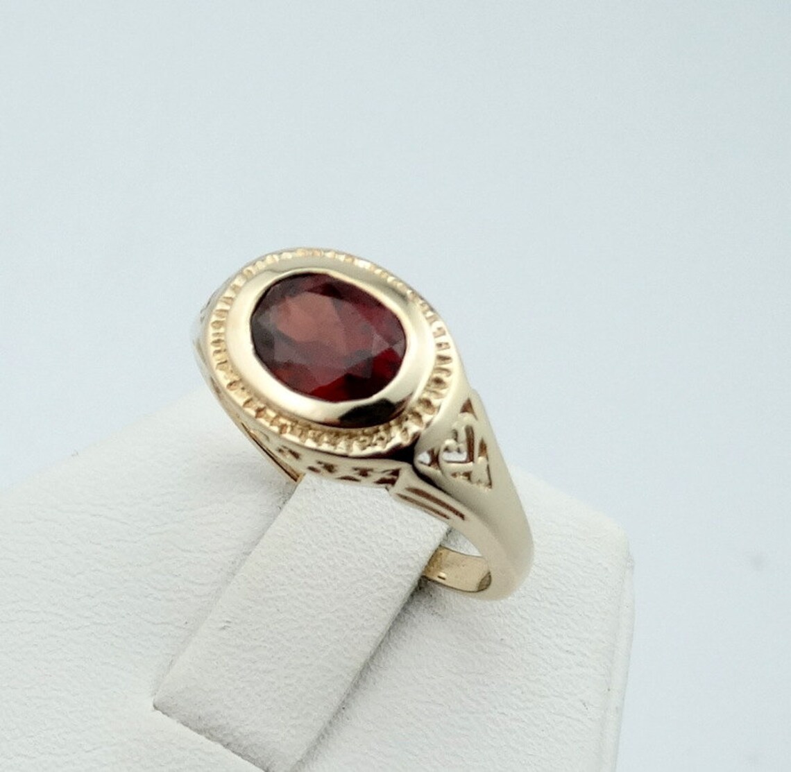 Bezel Set in A Vintage 14K Yellow Gold Ring Etsy