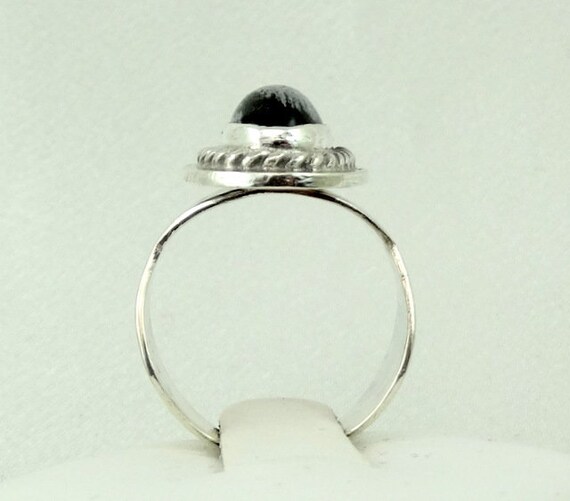 Unique Snowflake Obsidian Cabochon in a Vintage S… - image 6