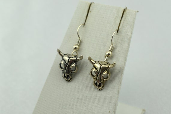 Unique Southwest Vintage Sterling Silver Bull Cow… - image 1