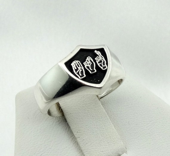 Vintage Pre-Owned Sign Language Sterling Silver C… - image 3