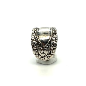 Hand Made Sterling Silver Spoon Ring With Swirling Pattern Size 7 FREE SHIPPING! #SQCRC-D8-SPR4