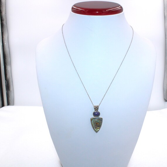 Gorgeous Shining Abalone Shell And Sodalite In A … - image 2