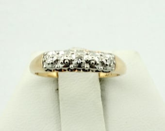 Beautiful Vintage 1950&#39;s 14K Gold and Diamond Engagement and Wedding Ring Set Size 7 FREE SHIPPING! #14KLIT-GR7