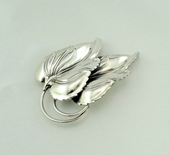 Large Vintage Danecraft Leaf Pattern Sterling Sil… - image 2