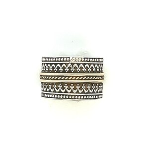 Lovely Vintage 18K Gold And Sterling Silver Decorative Ring Size 6 3/4 FREE SHIPPING! #18KSS-SR3