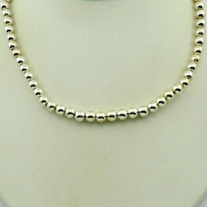 16 Inch Hand Made 6 mm Hollow Ball Bead Sterling Silver Necklace FREE SHIPPING! #16INCH6MM-BN2