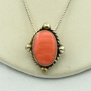 Beautiful Pink Rhodochrosite Cabochon In A Vintage Sterling Silver Pendant FREE SHIPPING 20&quot; Sterling Silver Chain Included! #PKRD-SPC22