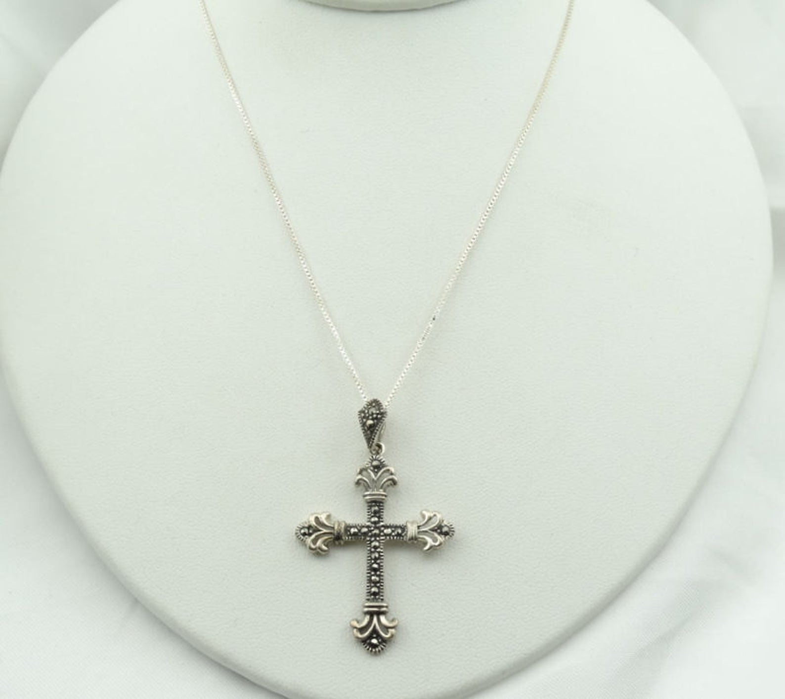Vintage Art Deco Sterling Silver Cross Pendant With - Etsy