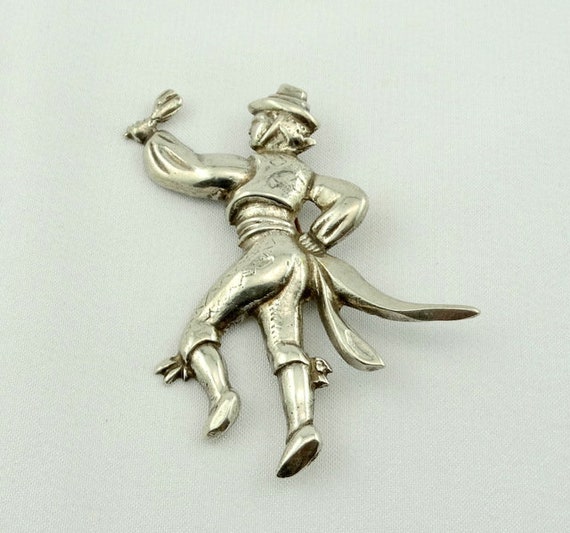 Unique Large Vintage Sterling Silver Male Gaucho … - image 1