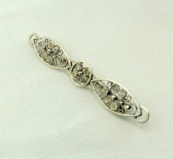 Lovely Delicate Hand Made Sterling Silver Floral … - image 2