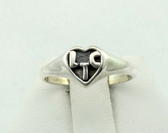 vintage 'L T C’CTR Solid Sterling Silver Signet Ring Size 7 1/2 LIVRAISON GRATUITE! #LTC75-L3