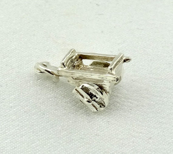 Hand Cart Vintage Sterling Silver Charm FREE SHIP… - image 3