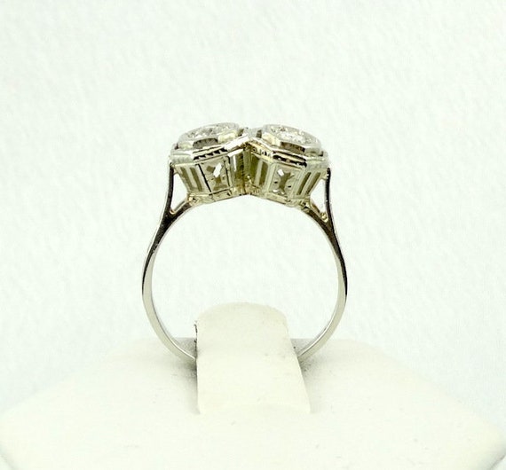 Stunning Antique Edwardian Era 2 Diamond Vintage … - image 5