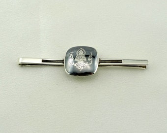 Rare Vintage Siam Sterling Silver and Black Enamel Tie Clip FREE SHIPPING! #SIAMTIE-UV3