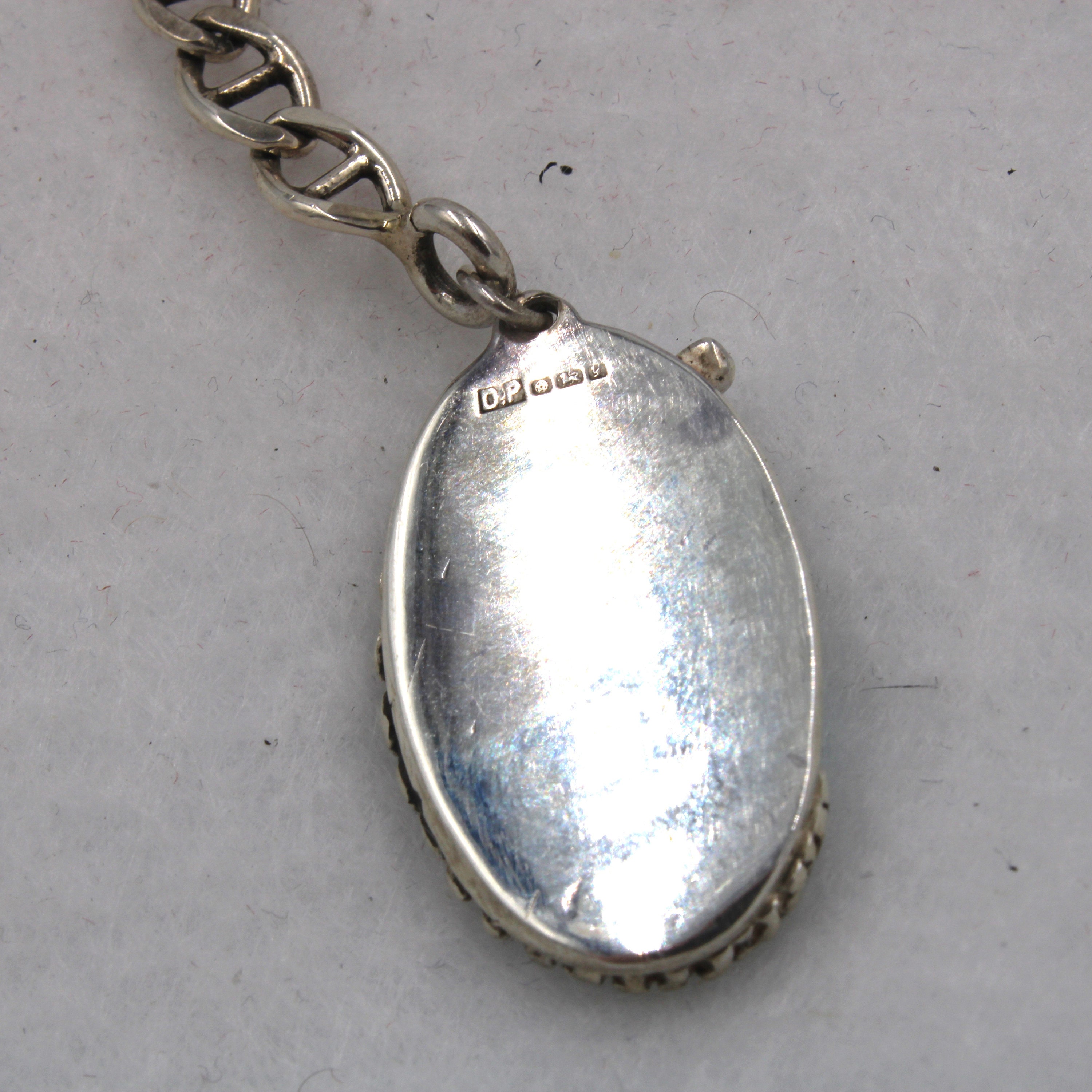 Vintageturquoise and Feather Design Sterling Silver Key