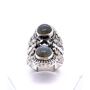 Lovely Vintage Labradorite and Sterling Silver Ring Size 5 3/4 FREE SHIPPING! #L2-SR2