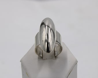 Anillo ovalado largo de plata de ley vintage único tamaño 6 3/4 ¡ENVÍO GRATIS! #LSOVL-SR4