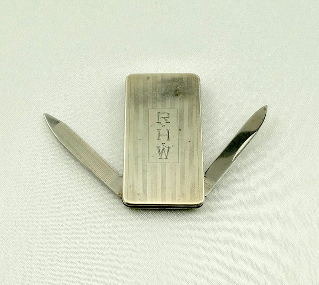Vintage Balfour Sterling Silver Money Clip With Pocket Knife Etsy