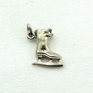 Ice Skate Vintage  Sterling  Silver Charm FREE SHIPPING!   #ICES-CM7