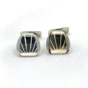 Vintage Gold, Perlmutt und Sterling Silber Silber Manschettenknöpfe. Kostenloser Versand! #SG-CL2