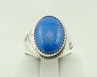 Vintage Southwest, Navajo Hallmarked Brenda Etsitty Lapis Sterling Silver Ring, Size 12   FREE SHIPPING!    # LAPIS12 - SR17