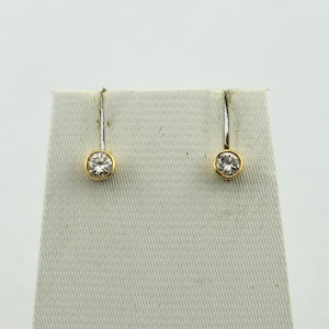 Gorgeous Bezel Set Diamonds in 10K Yellow Gold Stud Earrings FREE SHIPPING!  #BEZDIA-ERG19