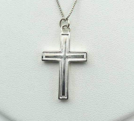 Reversible Solid Sterling Silver Vintage Cross On… - image 2