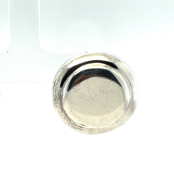 Vintage Solid Sterling Silver Round Button Stud E… - image 3