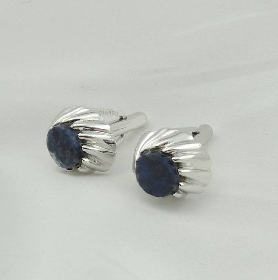 Classy Vintage Blue Sodalite Sterling Silver Cuffl