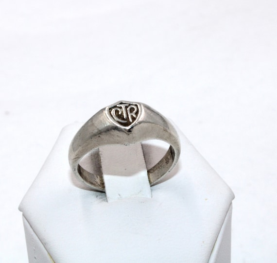 Vintage Silver CTR Solid Sterling Silver Signet R… - image 1