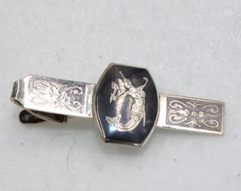 Rare Vintage Siam Sterling Silver and Black Enamel Tie Clip FREE SHIPPING! #TISIAM-UV3