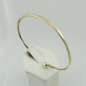 Vintage Simple Solid Sterling Silver Cuff Bracelet With Round Ends  FREE Shipping! #RND2-CF13