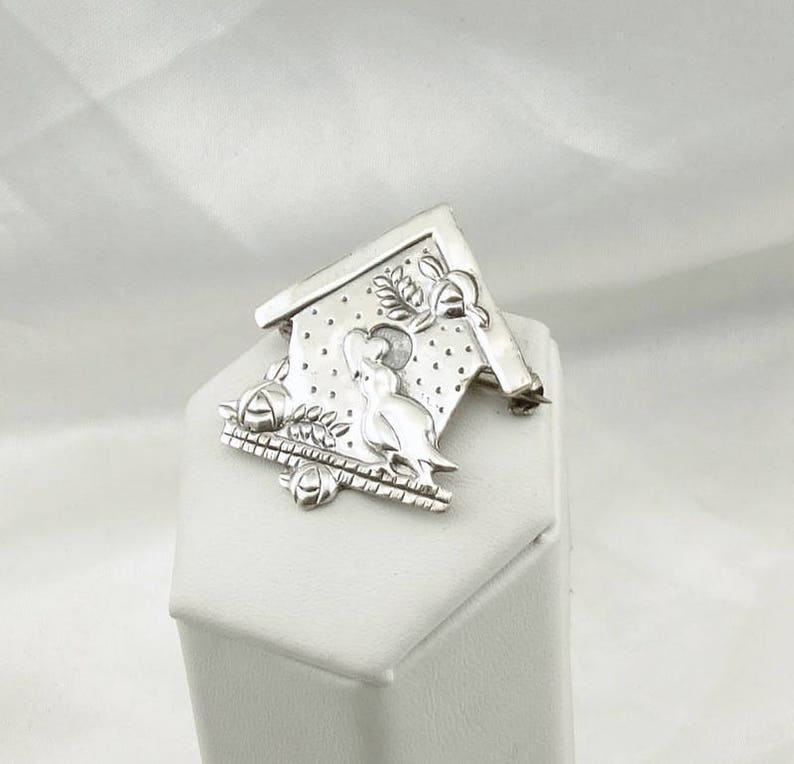 #BIRDLOVE-BR1 Unique Sterling Silver Bird Lovers BroochPin FREE SHIPPING