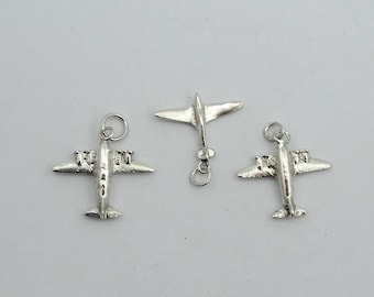 Set Of 3 Antique Sterling Silver Airplane Charms. WWII Aviation Model Airplanes FREE Shipping!! #PLANES-CM1