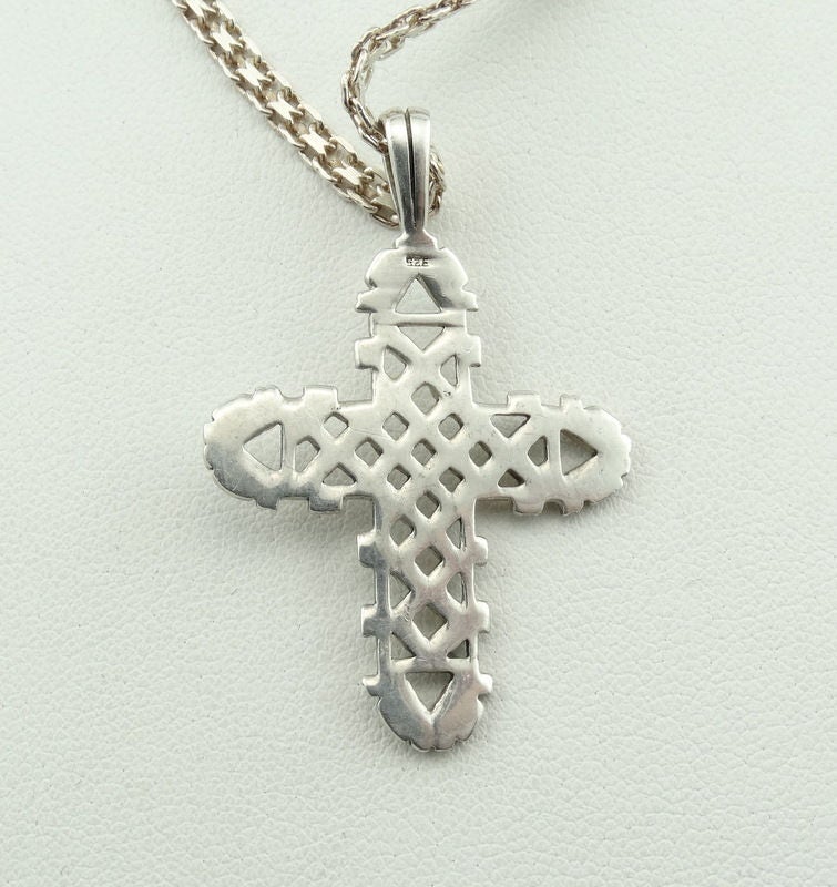 Unusual Celtic Weave Pattern Sterling Silver Cross Pendant | Etsy