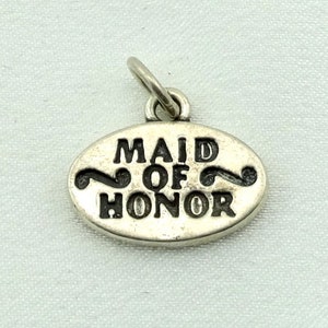 Maid of Honor Vintage Sterling Silver Charm FREE SHIPPING!  #MAID-CM27
