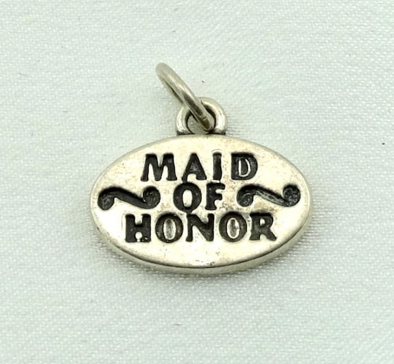 Maid of Honor Vintage Sterling Silver Charm FREE S