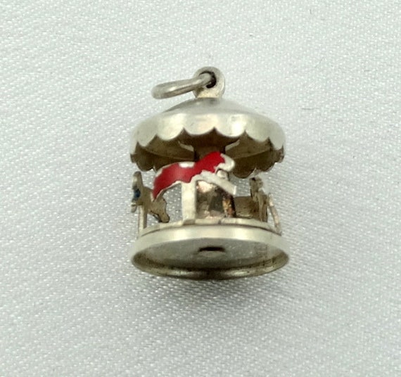 Merry Go Round Vintage Sterling Silver Charm FREE… - image 2