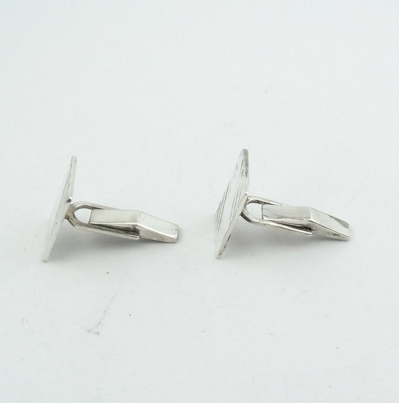 Vintage Sterling Silver Avedon Cufflinks With "MD… - image 3